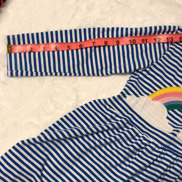 Long Sleeve Striped Appliqué Cotton Shirt Dress with Rainbow 🌈 - Picture 8 of 14